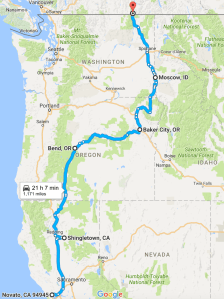 Ride Canadian Rockies-Map-Days 1-5