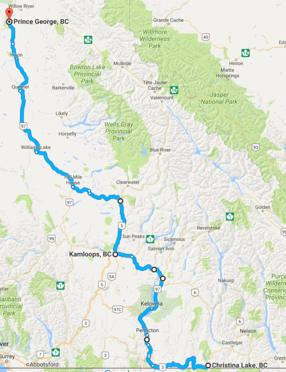 Ride Canadian Rockies-Map-Days 6-7